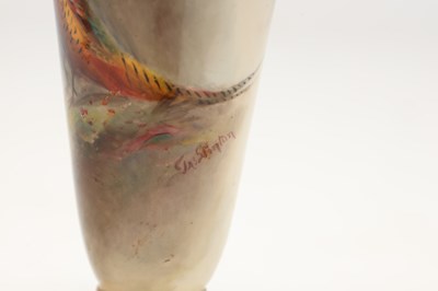 Lot JAMES STINTON AN EARLY 20TH CENTURY ROYAL WORCESTER PORCELAIN PEDESTAL VASE