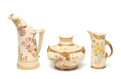 Lot A COLLECTION OF LATE 19TH CENTURY ROYAL WORCESTER PORCELAIN PIECES