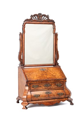 Lot AN 18TH CENTURY DUTCH FIGURED WALNUT TOILET MIRROR