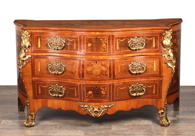Lot A FINE GEORGE II ENGLISH MARQUETRY COMMODE IN THE MANNER OF HENRY HILL