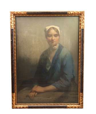 Lot FIRMIN BAES A FRAMED PASTEL PORTRAIT