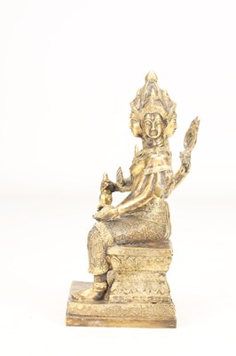 Lot AN 18TH/20TH CENTURY THAI GILT BRONZE BRAHMA FIGURE