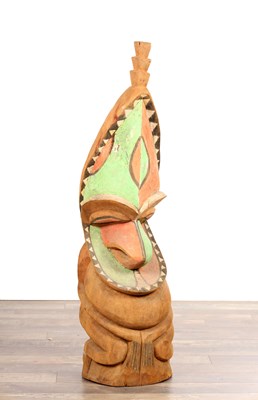 Lot A VANUATU AMBRYM ISLAND CARVED AND PAINTED WOOD GRADE FIGURE