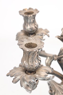 Lot AN ART NOUVEAU SILVER PLATED FIVE-LIGHT CANDELABRUM
