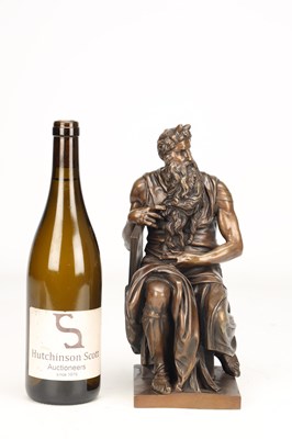 Lot AFTER MICHELANGELO A 19TH CENTURY BRONZE FIGURE OF MOSES CAST BY SANSON