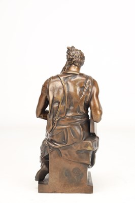 Lot AFTER MICHELANGELO A 19TH CENTURY BRONZE FIGURE OF MOSES CAST BY SANSON