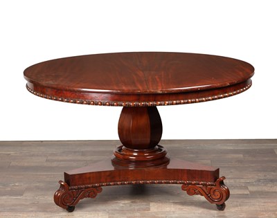 Lot A WILLIAM IV MAHOGANY TILT TOP CENTRE TABLE