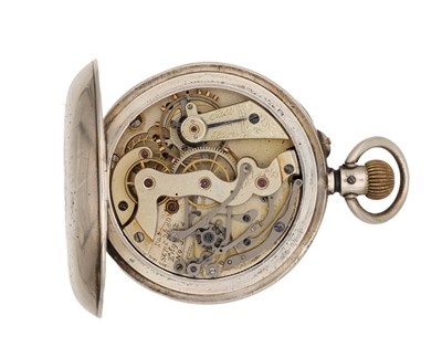 Lot A SWISS SILVER OPEN FACED CHRONOGRAPH POCKET WATCH
