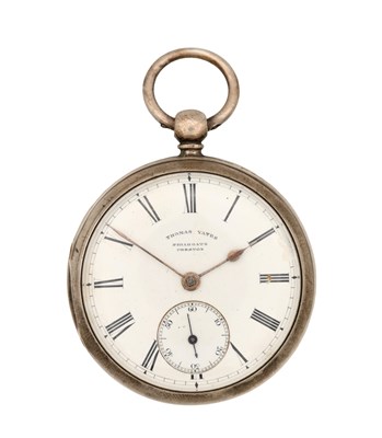 Lot THOMAS YATES, PRESTON. A LATE 19TH CENTURY SILVER OPEN FACED FUSEE POCKET WATCH
