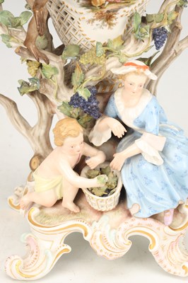 Lot A 19TH CENTURY MEISSEN PORCELAIN FIGURAL POT-POURRI VASE AND COVER