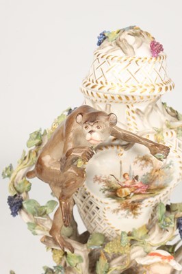 Lot A 19TH CENTURY MEISSEN PORCELAIN FIGURAL POT-POURRI VASE AND COVER