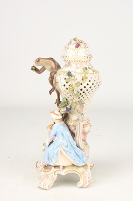 Lot A 19TH CENTURY MEISSEN PORCELAIN FIGURAL POT-POURRI VASE AND COVER
