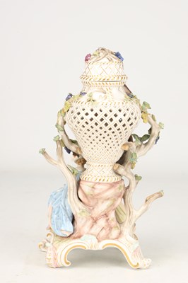Lot A 19TH CENTURY MEISSEN PORCELAIN FIGURAL POT-POURRI VASE AND COVER