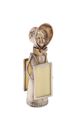 Lot A RARE EDWARDIAN ENGLISH SILVER SUFFRAGETTE MUFFINEER