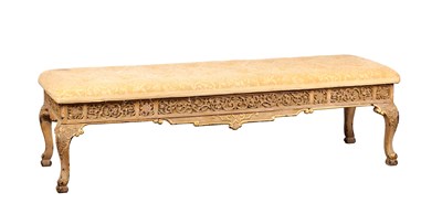 Lot A LARGE EARLY 20TH CENTURY FRENCH CARVED GILTWOOD DRESSING STOOL