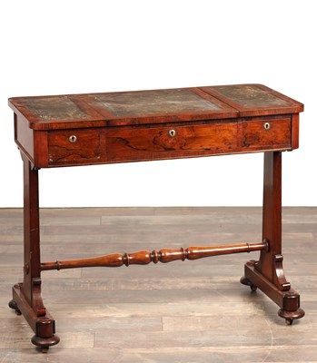 Lot A REGENCY ROSEWOOD WRITING DESK IN THE MANNER OF GILLOWS
