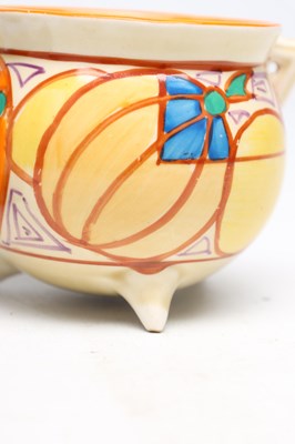 Lot A CIRCA 1930 CLARICE CLIFF EARTHENWARE FANTASQUE CAULDRON IN THE MELON PATTERN
