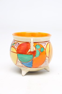 Lot A CIRCA 1930 CLARICE CLIFF EARTHENWARE FANTASQUE CAULDRON IN THE MELON PATTERN