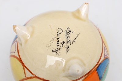 Lot A CIRCA 1930 CLARICE CLIFF EARTHENWARE FANTASQUE CAULDRON IN THE MELON PATTERN