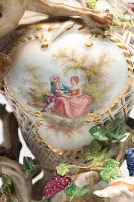 Lot A 19TH CENTURY MEISSEN PORCELAIN FIGURAL POT-POURRI VASE