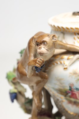Lot A 19TH CENTURY MEISSEN PORCELAIN FIGURAL POT-POURRI VASE