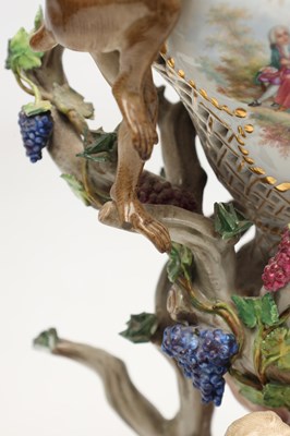 Lot A 19TH CENTURY MEISSEN PORCELAIN FIGURAL POT-POURRI VASE