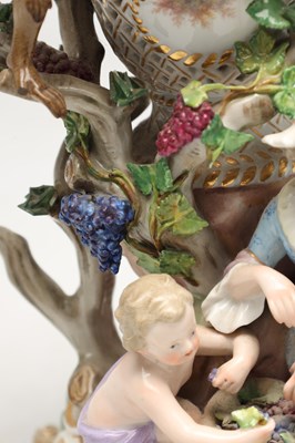 Lot A 19TH CENTURY MEISSEN PORCELAIN FIGURAL POT-POURRI VASE