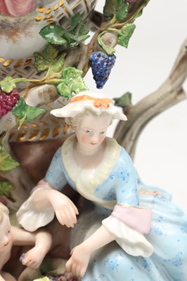 Lot A 19TH CENTURY MEISSEN PORCELAIN FIGURAL POT-POURRI VASE