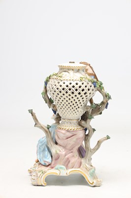Lot A 19TH CENTURY MEISSEN PORCELAIN FIGURAL POT-POURRI VASE