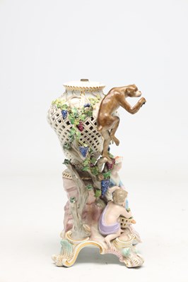 Lot A 19TH CENTURY MEISSEN PORCELAIN FIGURAL POT-POURRI VASE