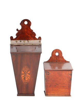 Lot TWO GEORGIAN MAHOGANY HANGING WALL BOXES