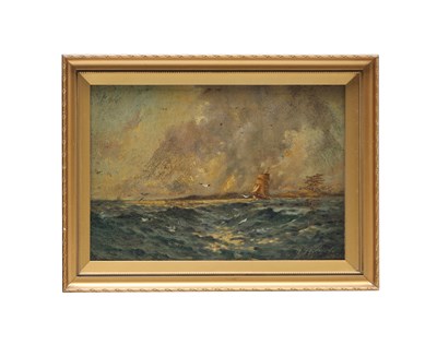 Lot ROBERT MACAULAY STEVENSON (SCOTTISH 1854-1952) AN EARLY 20TH CENTURY OIL ON BOARD SEASCAPE