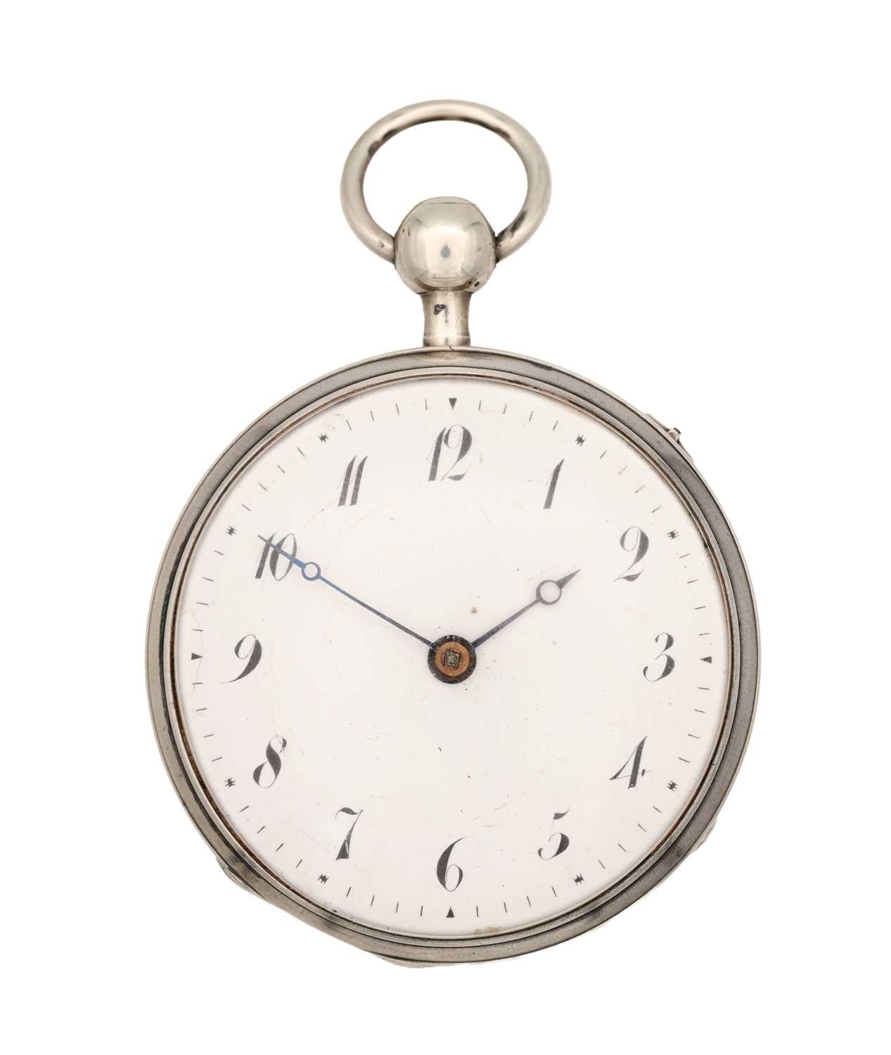 Lot A FRENCH SILVER OPEN FACED QUARTER REPEATING POCKET WATCH
