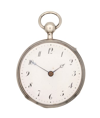 Lot A FRENCH SILVER OPEN FACED QUARTER REPEATING POCKET WATCH