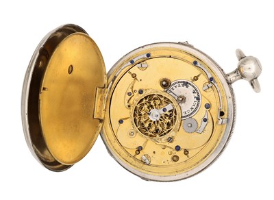 Lot A FRENCH SILVER OPEN FACED QUARTER REPEATING POCKET WATCH