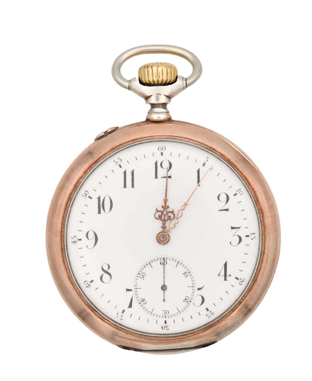 Lot A SILVER AND GOLD PLATED OPEN FACED IWC POCKET WATCH