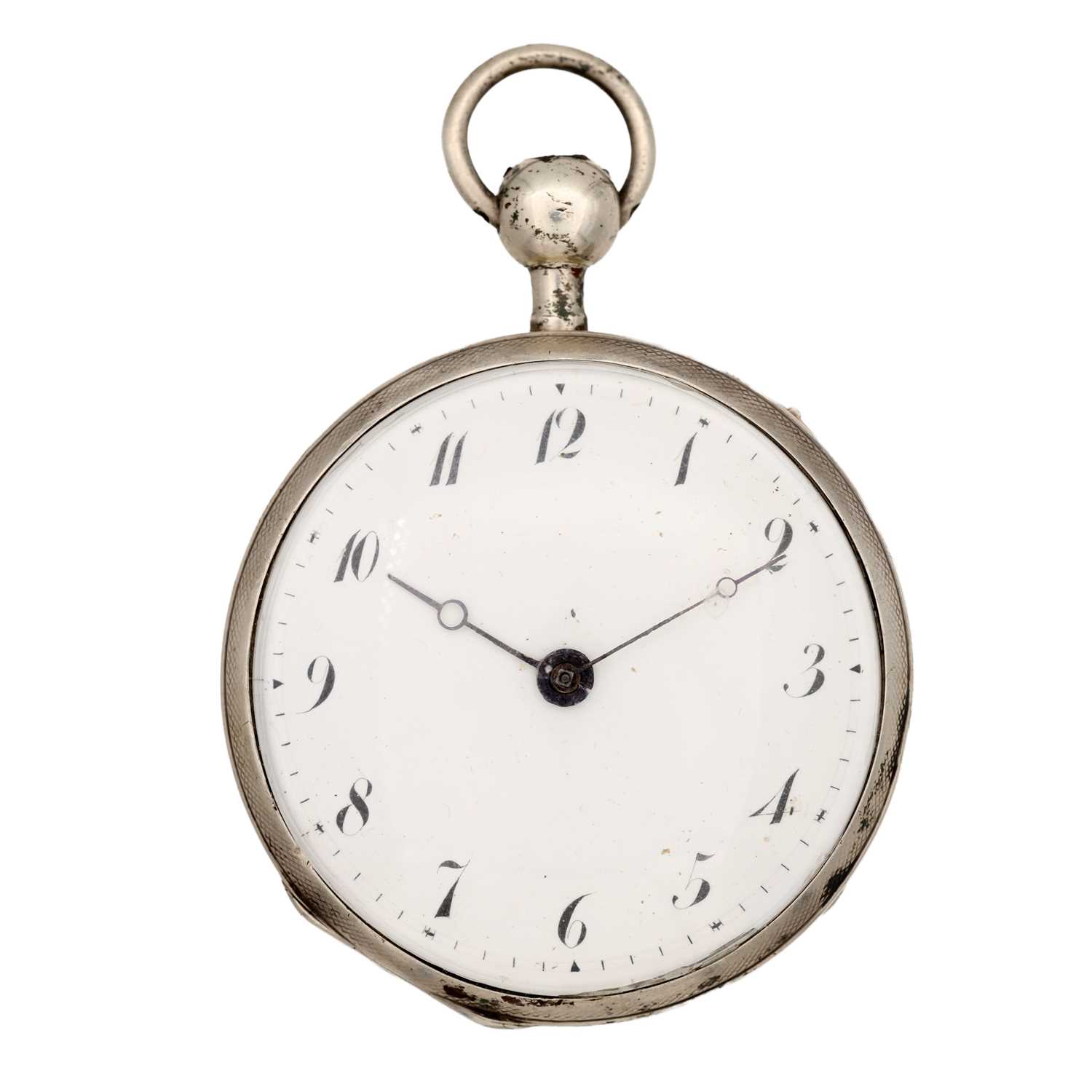 Lot DESCHAMPS A FRENCH SILVER OPEN FACED QUARTER REPEATING POCKET WATCH