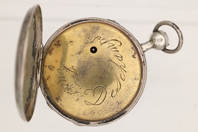 Lot DESCHAMPS A FRENCH SILVER OPEN FACED QUARTER REPEATING POCKET WATCH