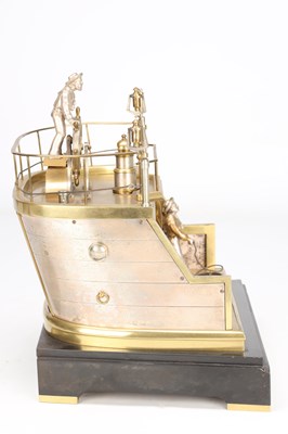 Lot 185 - GUILMET, PARIS. A LATE 19TH CENTURY FRENCH INDUSTRIAL AUTOMATON "HELMSMAN" TABLE CLOCK