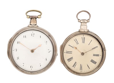 Lot TWO ENGLISH SILVER PAIR CASED VERGE POCKET WATCHES