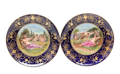 Lot A PAIR OF LATE 19TH CENTURY ROYAL VIENNA PORCELAIN CABINET PLATES