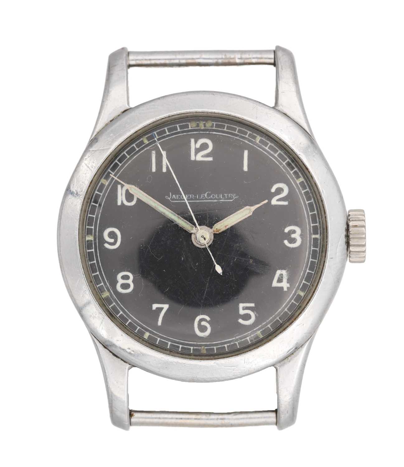 Lot JAEGER-LECOULTRE A STEEL MILITARY WRIST WATCH