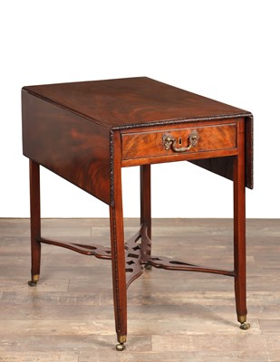 Lot A GEORGE III MAHOGANY PEMBROKE TABLE