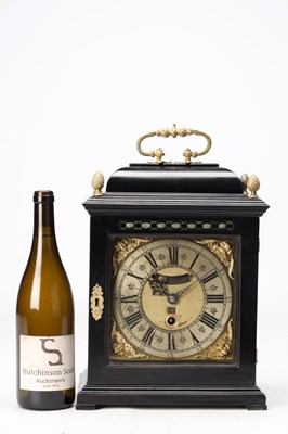 Lot 20 - JOHN TIRRY, YORKE A WILLIAM AND MARY EBONISED QUARTER REPEATING VERGE BRACKET CLOCK