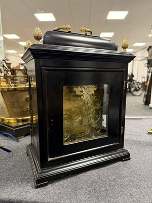 Lot 20 - JOHN TIRRY, YORKE A WILLIAM AND MARY EBONISED QUARTER REPEATING VERGE BRACKET CLOCK