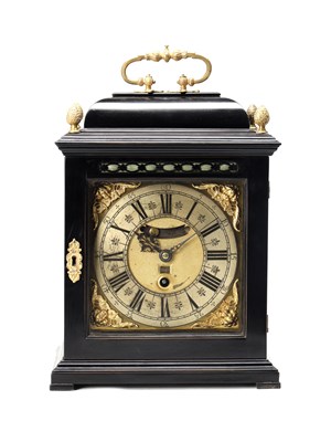 Lot 20 - JOHN TIRRY, YORKE A WILLIAM AND MARY EBONISED QUARTER REPEATING VERGE BRACKET CLOCK