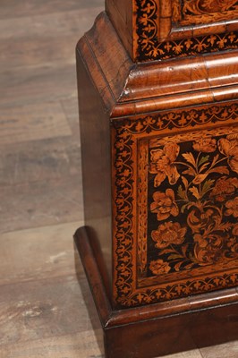 Lot 101 - JOHN SHAW, HOLBOURN. A WILLIAM AND MARY WALNUT MARQUETRY LONGCASE CLOCK