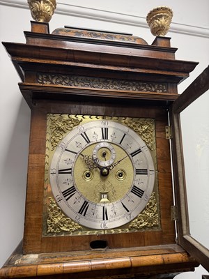 Lot 101 - JOHN SHAW, HOLBOURN. A WILLIAM AND MARY WALNUT MARQUETRY LONGCASE CLOCK