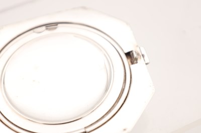 Lot A MID 20TH CENTURY ENGLISH SILVER AND GUILLOCHE ENAMEL COMPACT