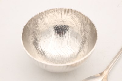 Lot ADRIAN K A HOPE A CONTEMPORARY SCOTTISH SILVER SPOON AND DISH